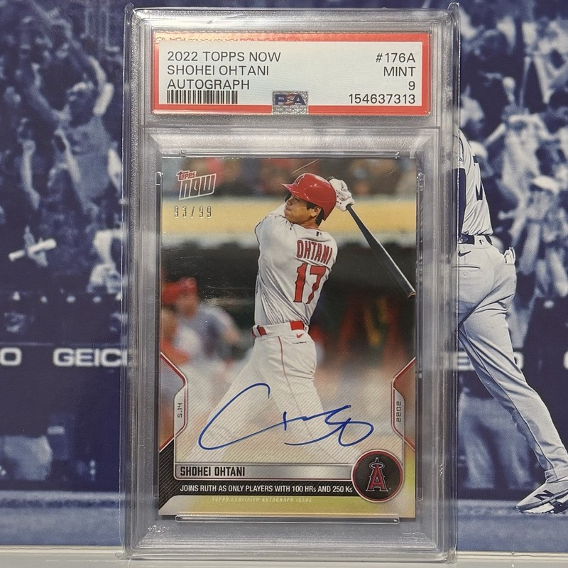 Shohei Ohtani 2022 Topps Now Autograph Card  /99 PSA 9 Auto