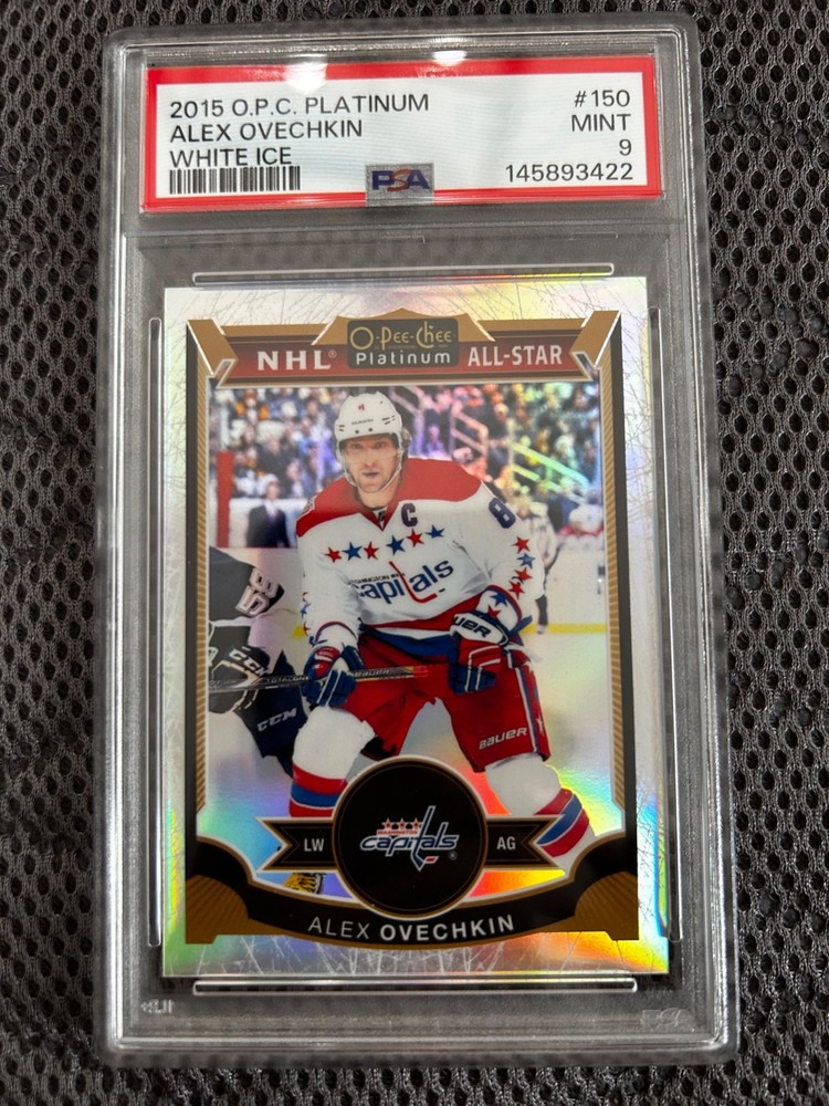 2015-16 O-PEE-CHEE Platinum ALEX OVECHKIN #150 White Ice /199 PSA 9 Mint. Caps