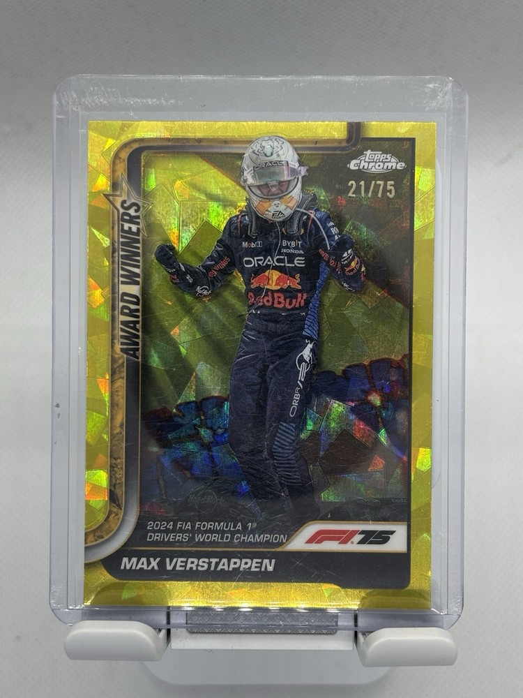 2025 Topps Chrome F1 Sapphire Max Verstappen World Champion Yellow /75 #148