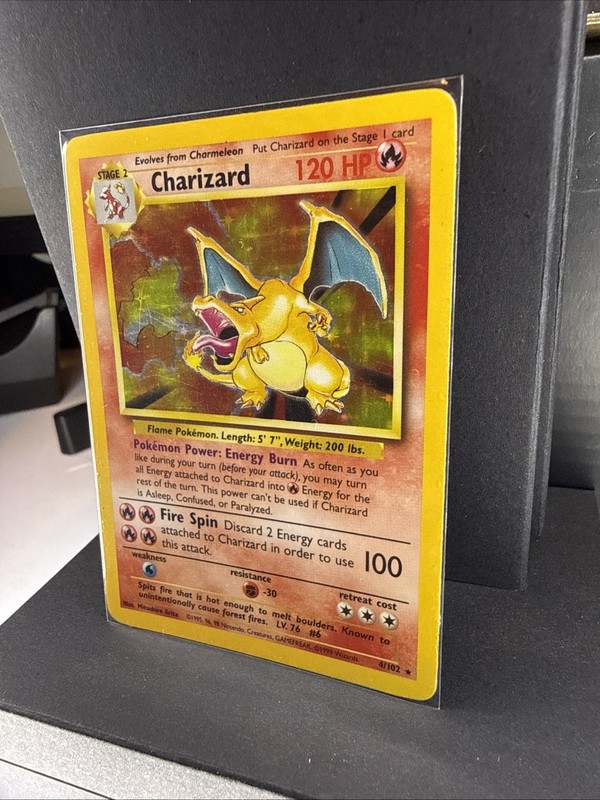 1999 Pokemon Charizard Base Set Holo Unlimited Rare Card 4/102 MP view 2