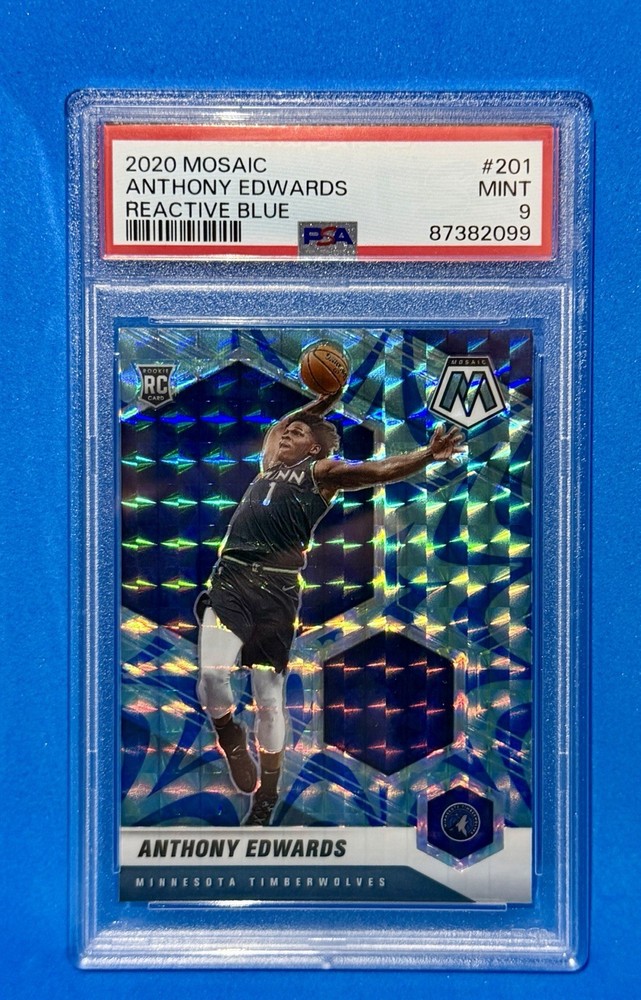 2020 PANINI MOSAIC REACTIVE BLUE #201 ANTHONY EDWARDS PSA 9 MT