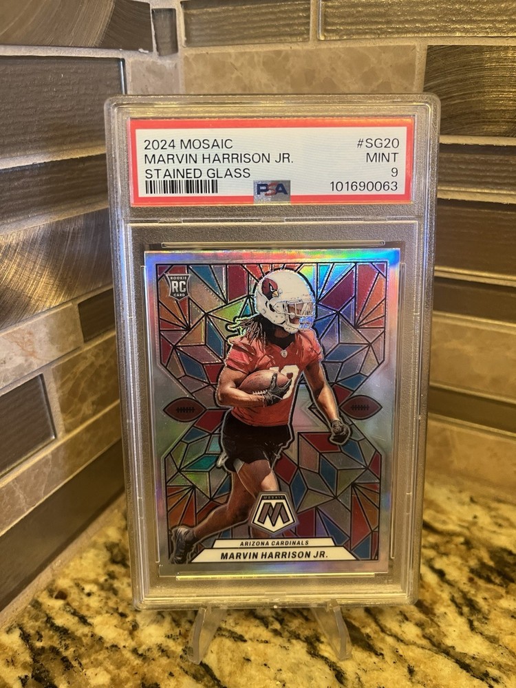 2024 PANINI MOSAIC STAINED GLASS #SG20 RC MARVIN HARRISON JR. PSA 9