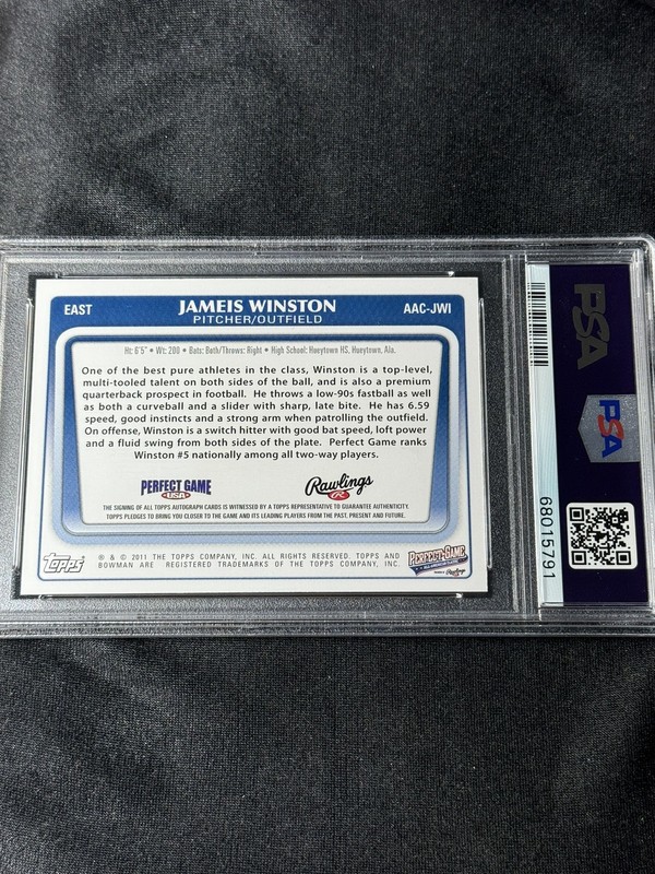 PSA 9 Jameis Winston 2011 Bowman Perfect Game All-American /199 Rookie Auto POP6 view 2