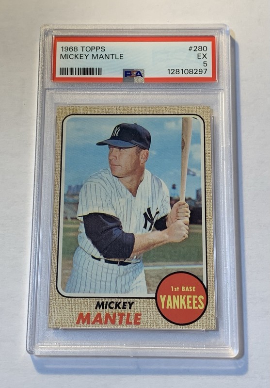 1968 Topps Set-Break #280 Mickey Mantle PSA 5 EX view 1