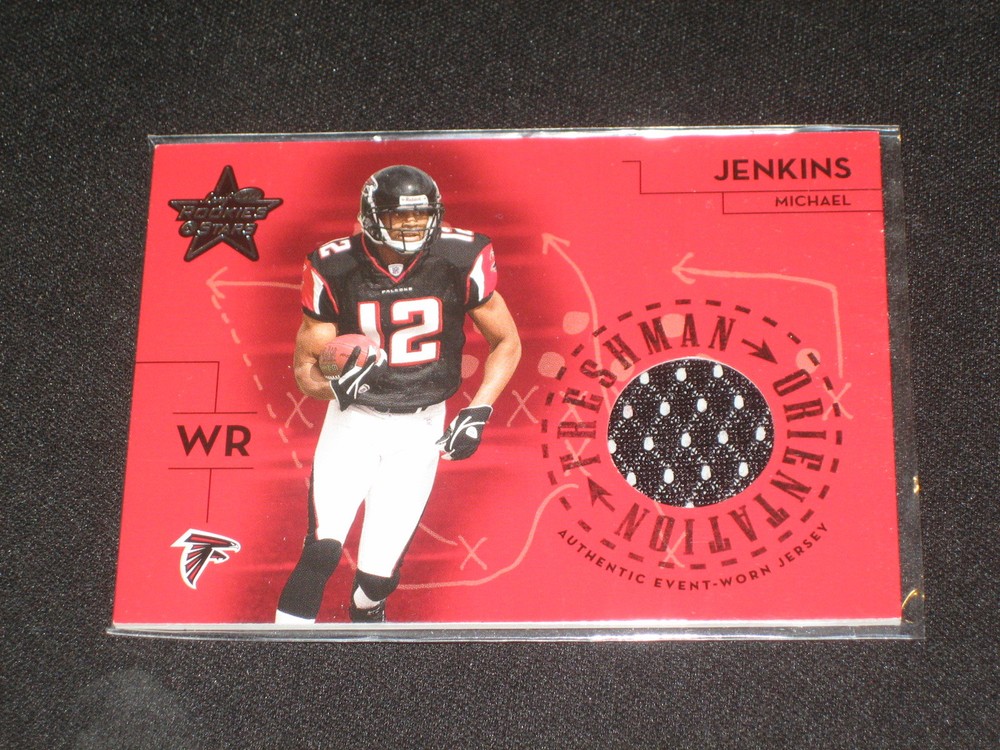 MICHAEL JENKINS LEGEND AUTHENTIC EVENT GAME USED JERSEY FOOTBALL CARD /500
