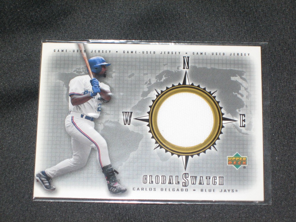 CARLOS DELGADO JAYS GENUINE CERTIFIED AUTHENTIC BASEBALL GAME USED JERSEY CARD