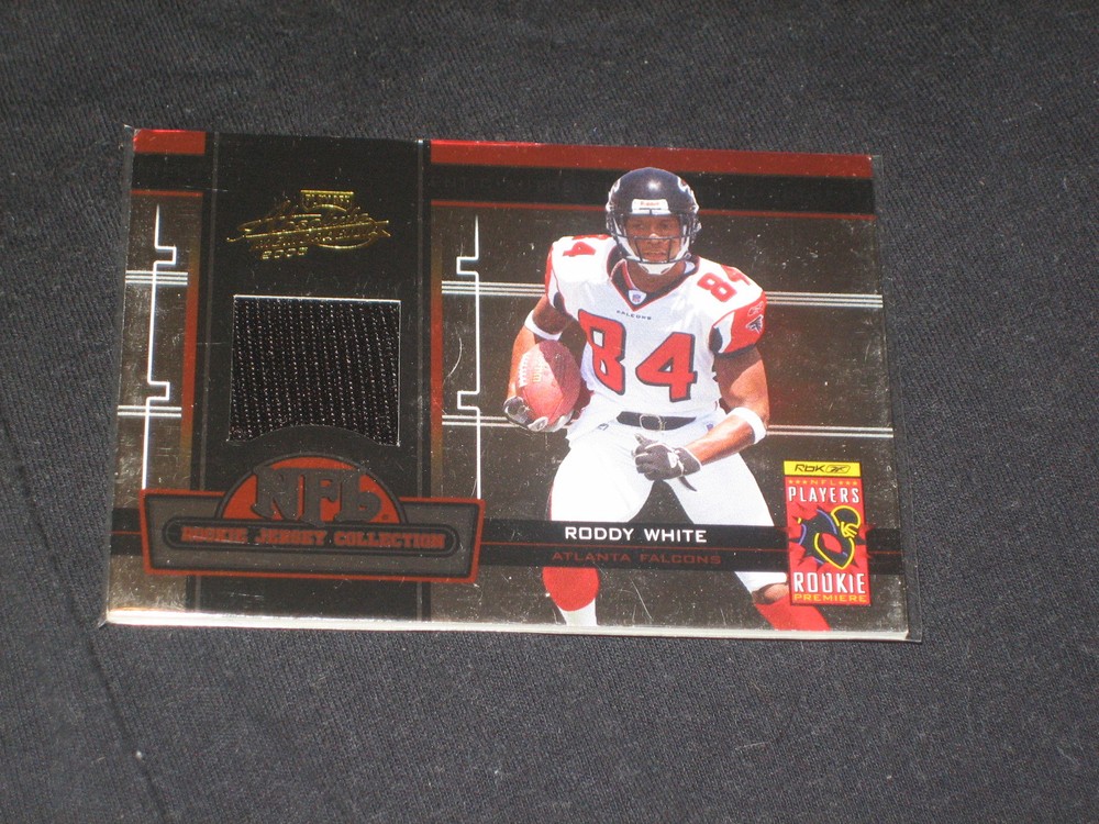 RODDY WHITE FALCONS LEGEND GAME USED GENUINE CERTIFIED AUTHENTIC JERSEY CARD