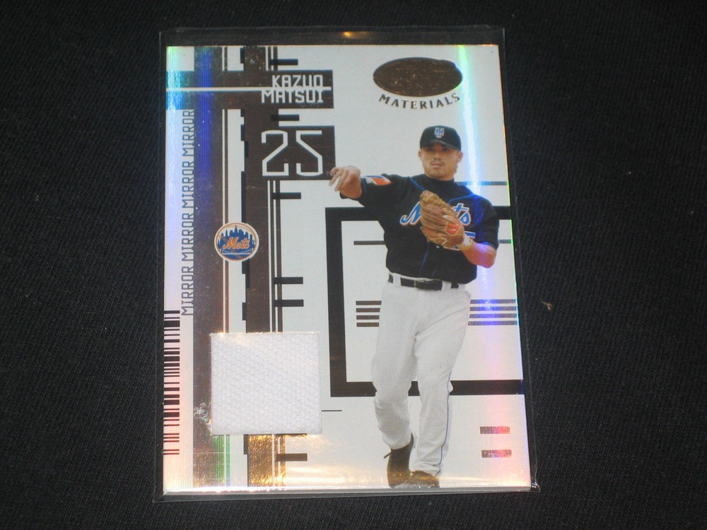KAZUO MATSUI METS STAR CERTIFIED AUTHENTIC BASEBALL GAME USED JERSEY CARD /250