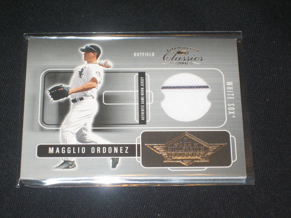 MAGGLIO ORDONEZ SOX STAR CERTIFIED AUTHENTIC BASEBALL GAME USED JERSEY CARD /500