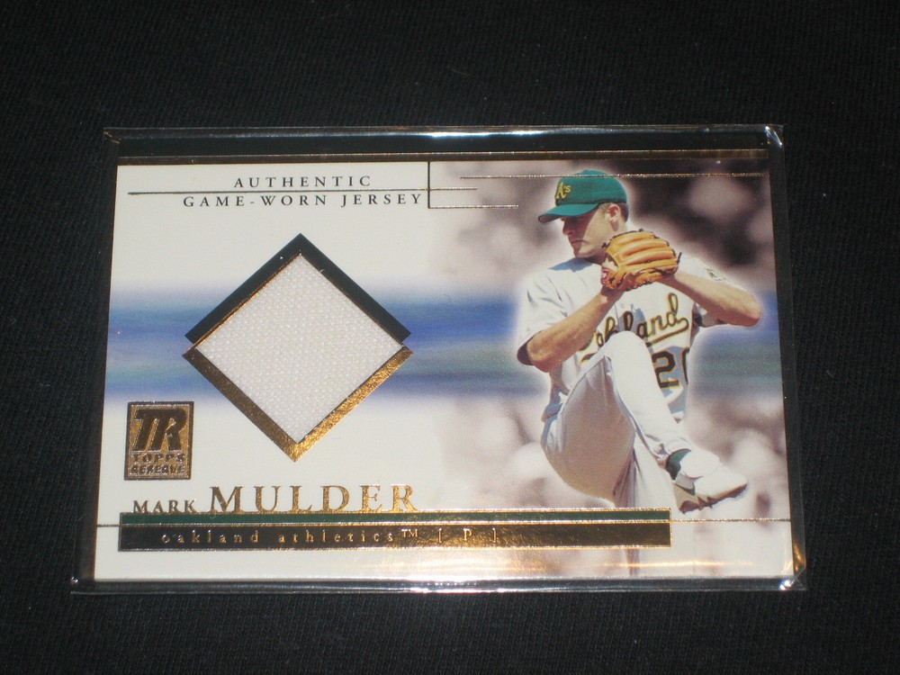 MARK MULDER ATHLETICS LEGEND CERTIFIED AUTHENTIC BASEBALL GAME USED JERSEY CARD