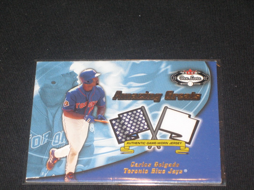 CARLOS DELGADO JAYS LEGEND CERTIFIED AUTHENTIC BASEBALL GAME USED JERSEY CARD