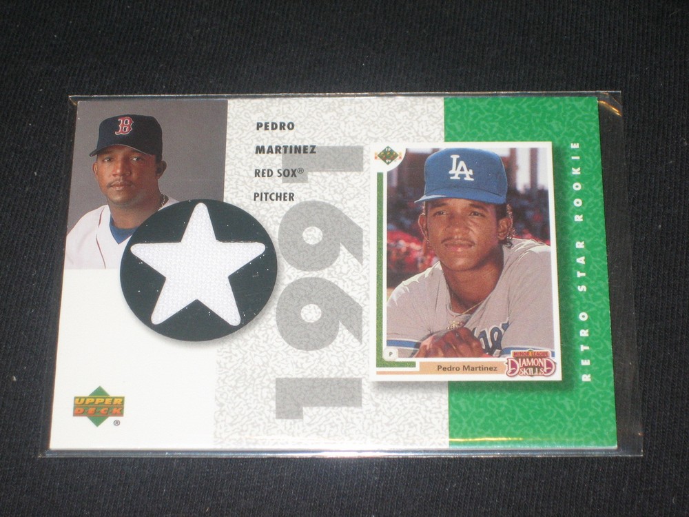 PEDRO MARTINEZ DODGERS LEGEND CERTIFIED AUTHENTIC BASEBALL GAME USED JERSEY CARD