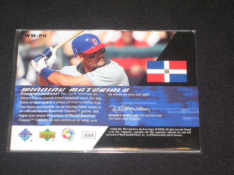 ALBERT PUJOLS 2006 SPX LEGEND CERTIFIED AUTHENTIC BASEBALL GAME USED JERSEY CARD view 2