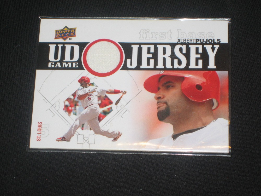 ALBERT PUJOLS 2010 UD CERTIFIED GENUINE AUTHENTIC BASEBALL GAME USED JERSEY CARD