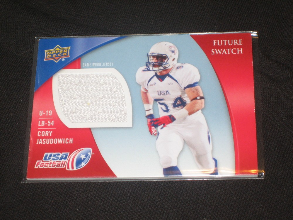 CORY JASUDOWICH USA GAME USED GENUINE CERTIFIED AUTHENTIC FOOTBALL JERSEY CARD