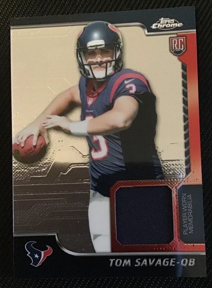 TOM SAVAGE AUTHENTIC CERTIFIED GAME USED JERSEY CARD HOUSTON TEXANS