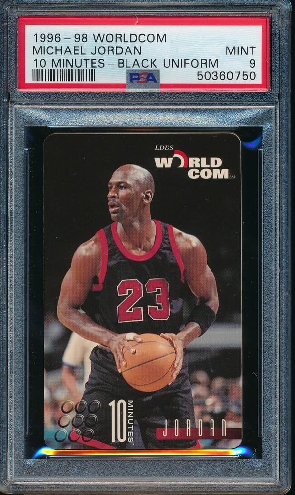 PSA 9 MICHAEL JORDAN 1996-98 Worldcom Calling Cards 10 Minutes HOF GOAT MINT 