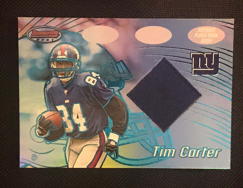 TIM CARTER CERTIFIED AUTHENTIC GAME USED JERSEY CARD NEW YORK GIANTS 271/399