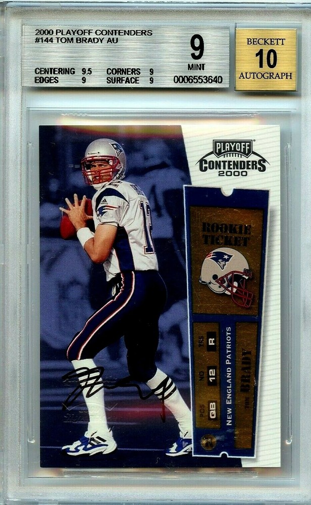 TOM BRADY 2000 PLAYOFF CONTENDERS BGS 9 MINT 10 AUTO  RC SUBS 9.5 9 9 9 NO 8.5s