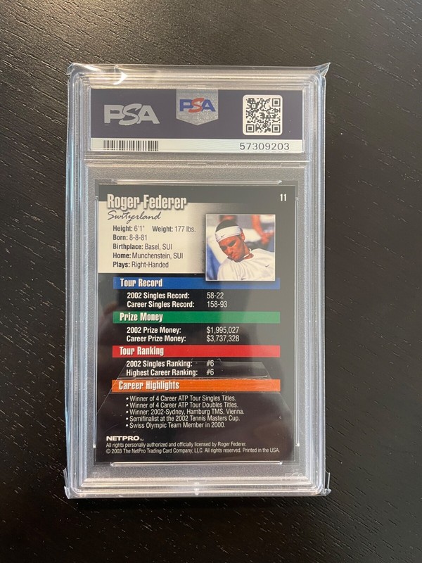 🔥Invest Now🔥 2003 Netpro Roger Federer #11 RC Rookie PSA 10 view 2
