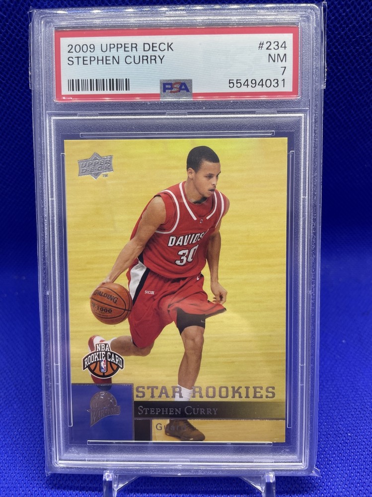 2009 Upper Deck Stephen Curry Rookie Card RC #234 Warriors NM Near Mint PSA 7