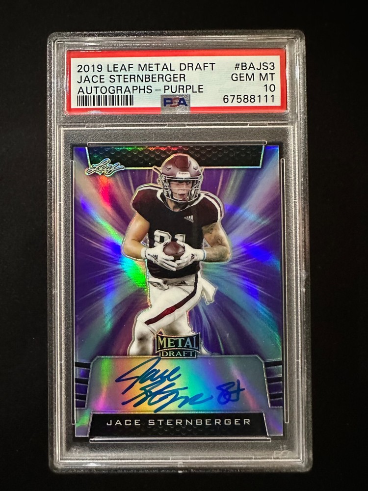 2019 Leaf Metal Draft #BAJS3 Jace Sternberger - Autographs Purple /25 - PSA 10