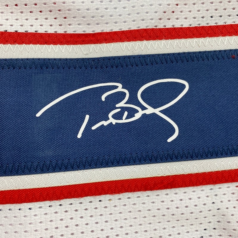 Facsimile Autographed Tom Brady New England White Auto Jersey Size Men's XL view 2