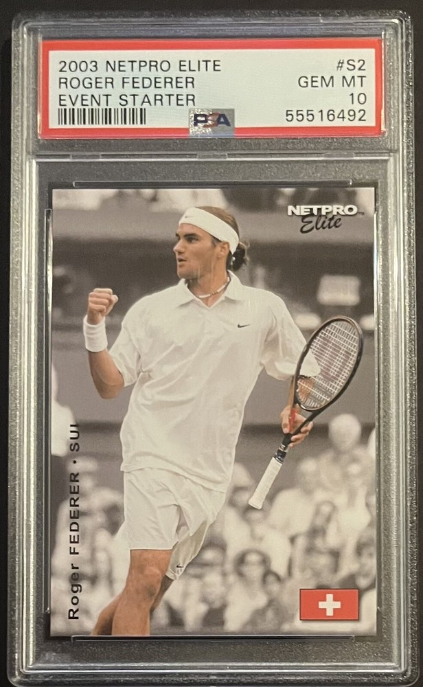 2003 NETPRO ROGER FEDERER ELITE EVENT STARTER #S2 ROOKIE RC 4 @ PSA 10