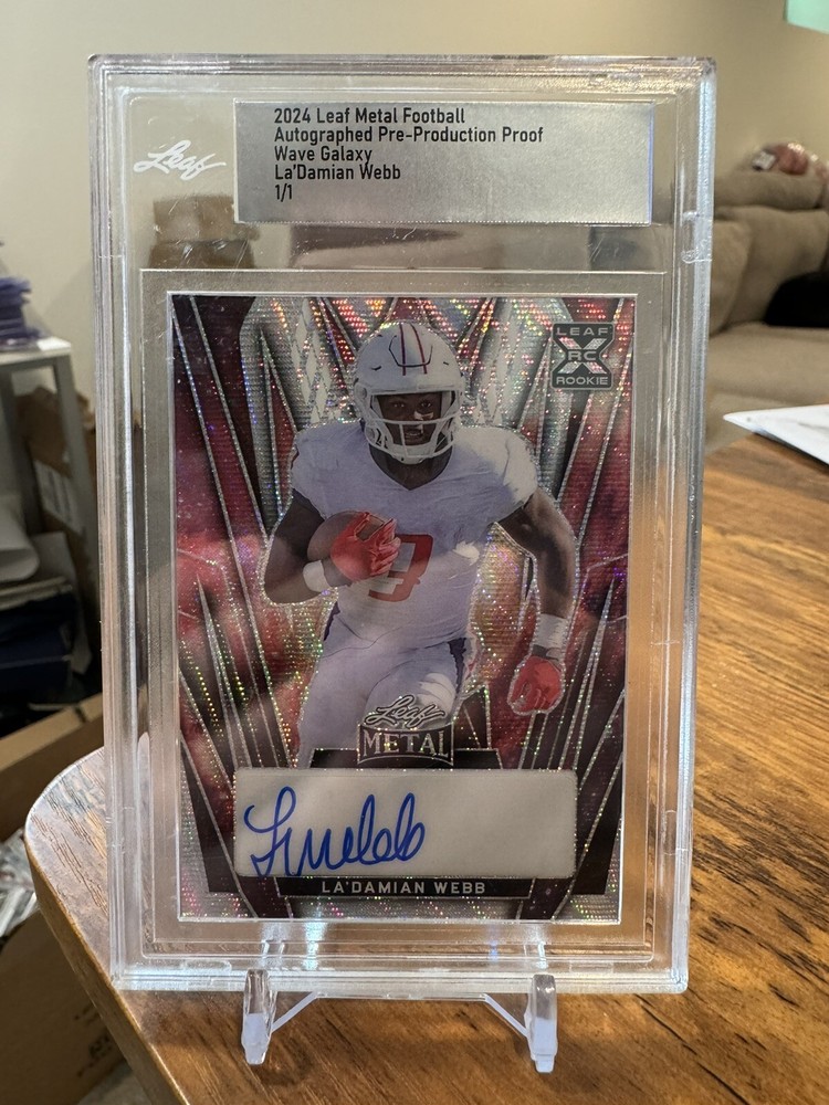 La'Damian Webb 2024 Leaf Metal Football #1/1 Slabbed Proof Prospect Auto RC 🔥📈
