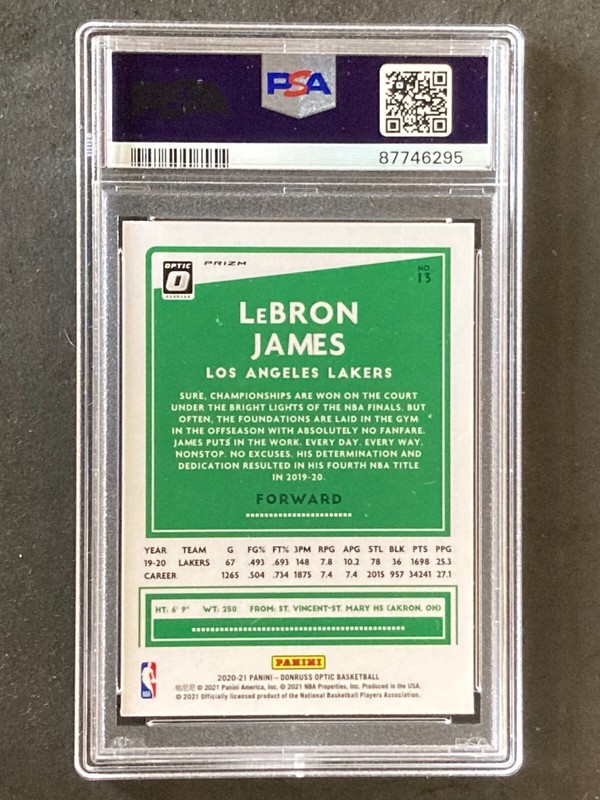 2020 Donruss Optic Lebron James Target Pulsar PSA 9 view 2