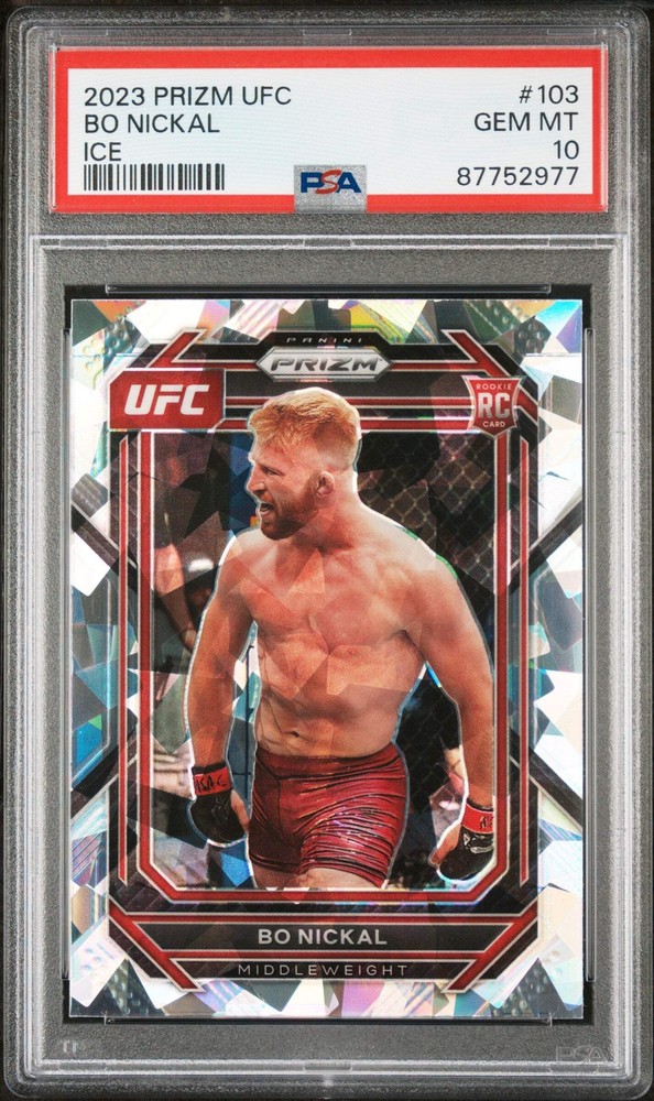 Graded 2023 Panini Prizm UFC Bo Nickal #103 Ice Rookie RC UFC MMA Card PSA 10