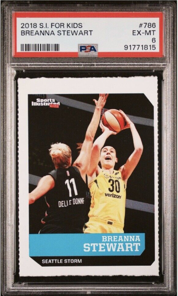 2018 S.I. For Kids #786 Breanna Stewart PSA 6 EX-MT WNBA Star Low Pop