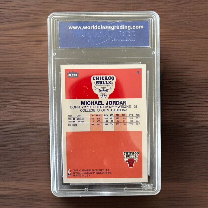MICHAEL JORDAN FLEER DECADE OF EXCELLENCE ROOKIE CARD #4 GEM MINT - 1996-97 view 2