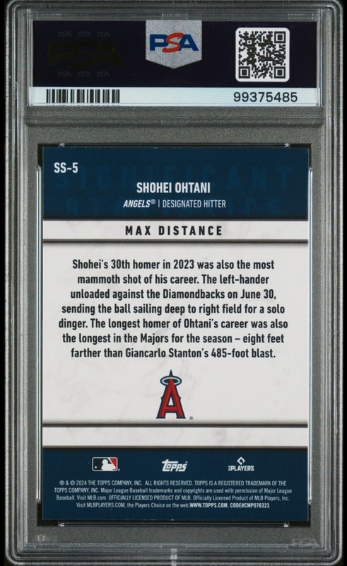 2024 ⚡️Topps Series 2 - Significant Statistics #SS-5 Shohei Ohtani PSA🔥 view 2