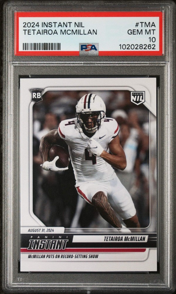 Graded 2024 Panini Instant NIL Tetairoa McMillan #TMA RC Football Card PSA 10