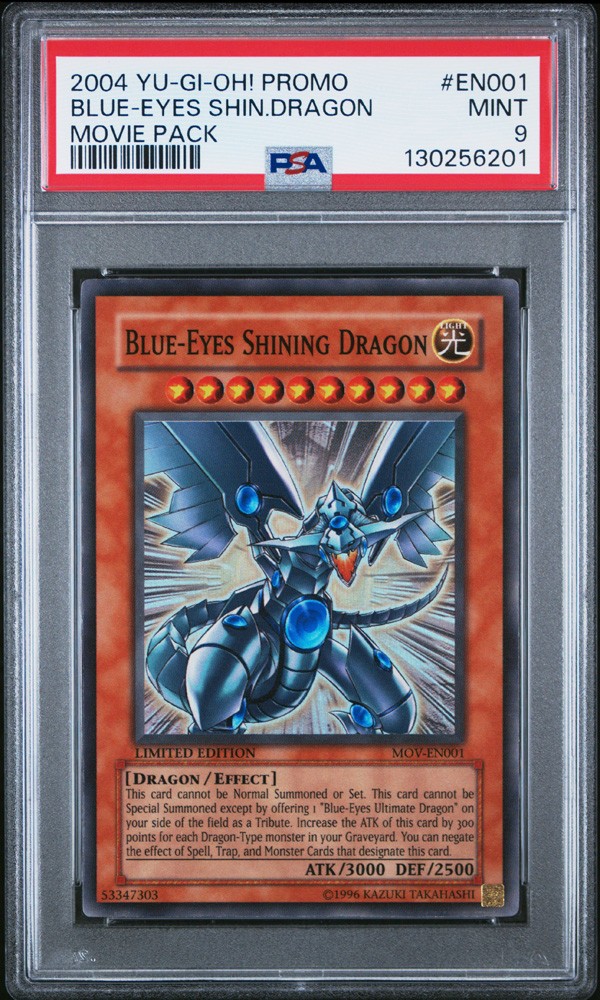 PSA 9 - Yu-Gi-Oh Card - MOV-EN001 - BLUE EYES SHINING DRAGON (super rare) - MINT