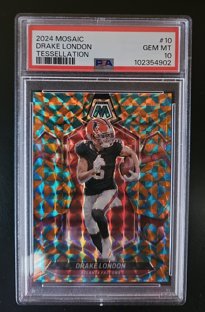2024 Panini Mosaic Tessellation #10 Drake London Atlanta Falcons 14/15 PSA 10