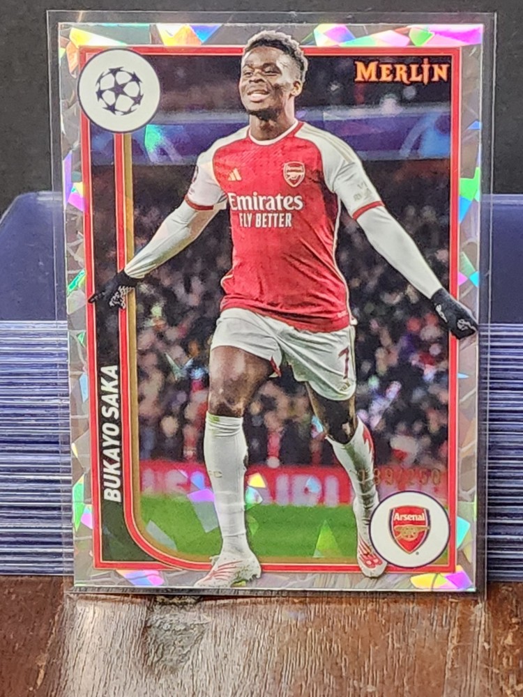 2023-24 Topps Merlin Bukayo Saka #11 Merlin Cracked Ice /250