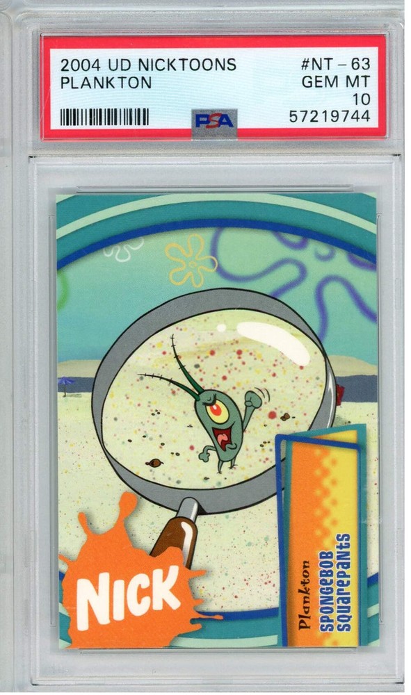 Graded 2004 UD Nicktoons Plankton #NT-63 Spongebob Squarepants Card PSA 10