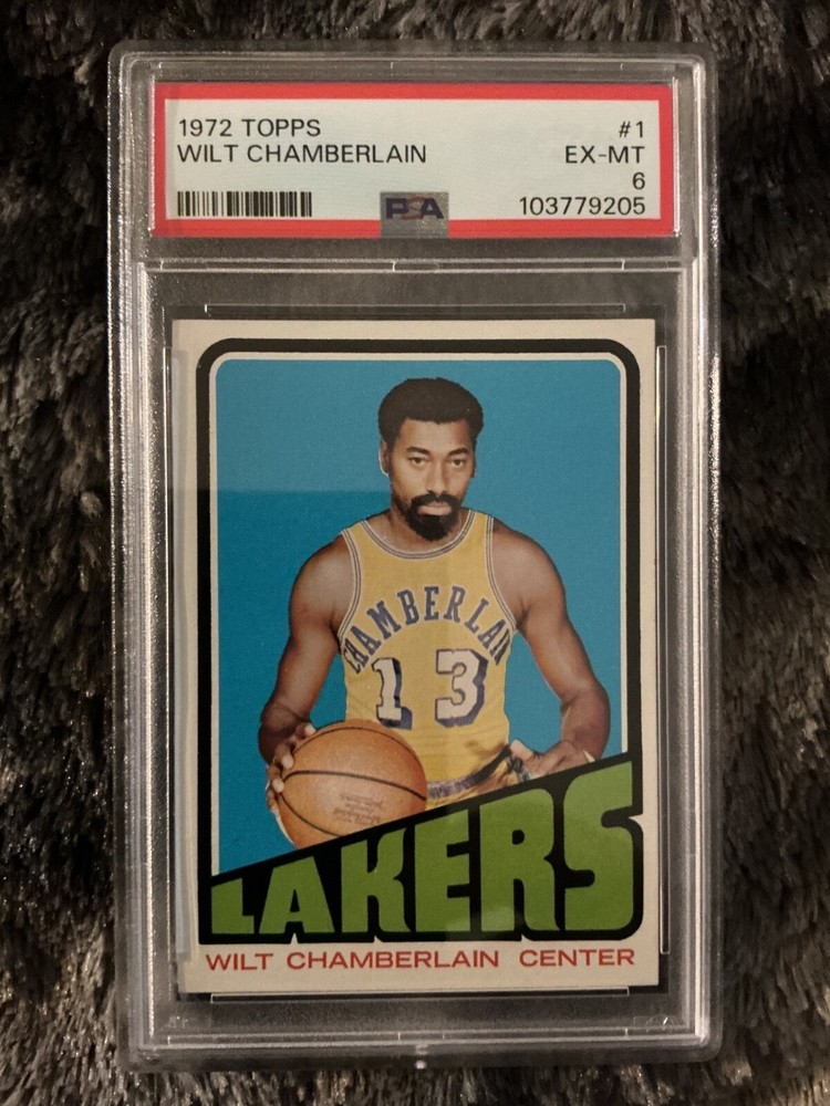 1972 Topps Wilt Chamberlain #1 PSA 6 EX-MT Los Angeles Lakers Basketball 