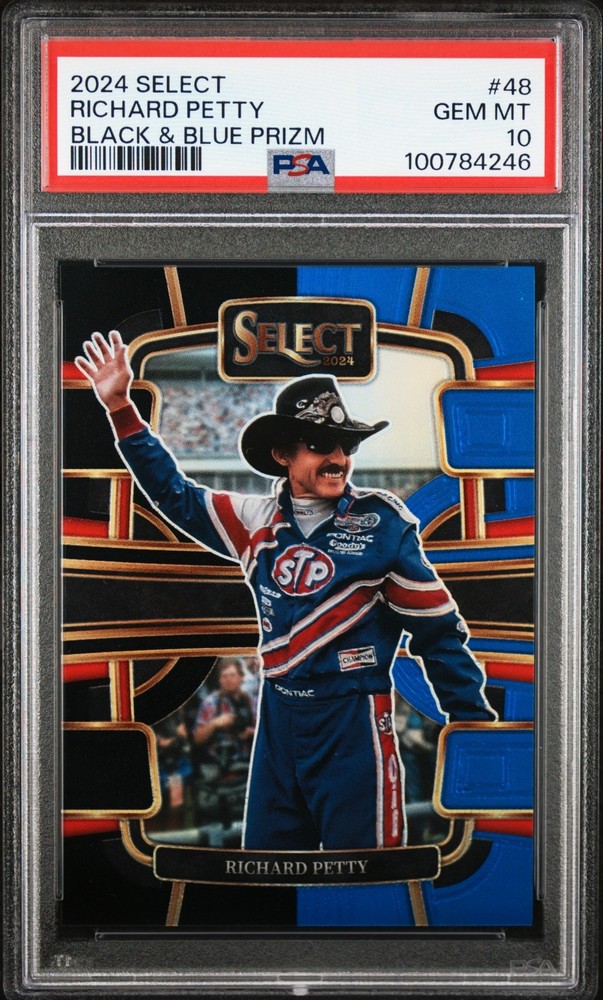 2024 Select Nascar Richard Petty Black and Blue Prizms #48 /49 PSA 10