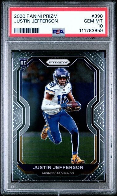 💎💎💎2020 Prizm Justin Jefferson PSA 10 Gem Mint Rookie Card Rc #398 💎💎💎