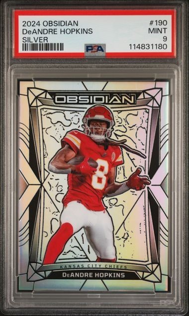 2024 PANINI OBSIDIAN #190 DEANDRE HOPKINS SILVER 04/75 PSA MINT 9