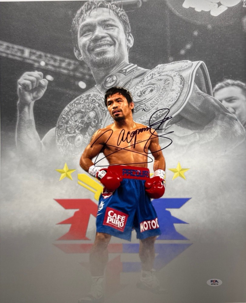 Manny Pacquiao Signed 16x20 Boxing Photo PSA AP59710