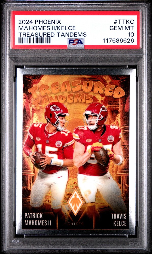2024 PANINI PHOENIX #TTKC MAHOMES II/KELCE TREASURED TANDEMS PSA GEM MINT 10