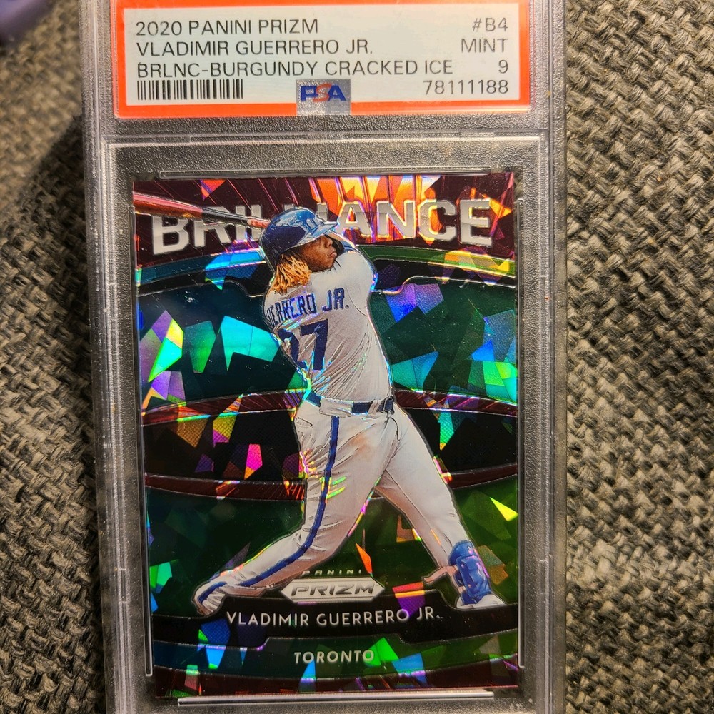 Only 1 Psa 9  2020 Prizm Brilliance Burgundy Cracked Ice/25 Vladimir Guerrero Jr
