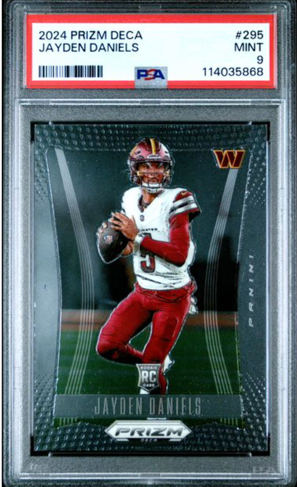 2024 PANINI PRIZM DECA #295 JAYDEN DANIELS PSA MINT 9