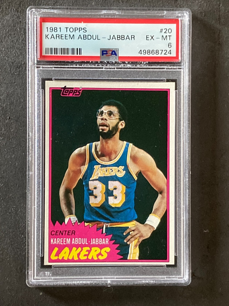 1981 Topps #20 Kareem Abdul-Jabbar Lakers EX-MT PSA 6