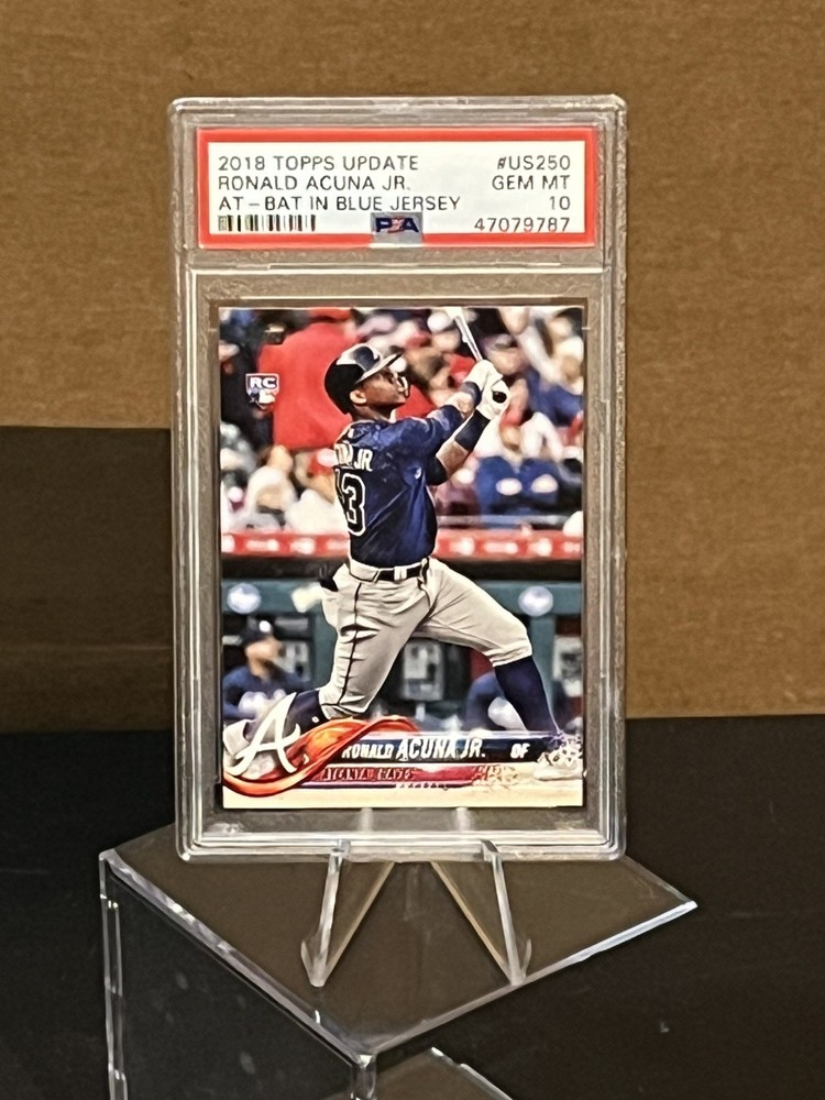 2018 Topps Update Ronald Acuna Jr Atlanta Braves Blue Jersey #US250 PSA 10