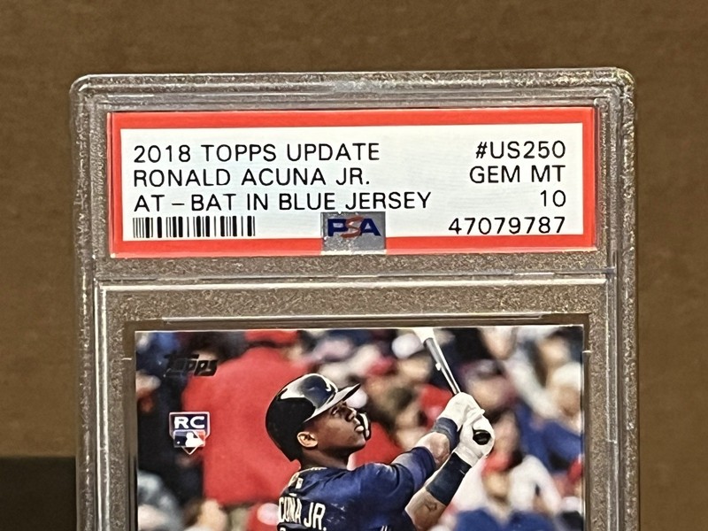 2018 Topps Update Ronald Acuna Jr Atlanta Braves Blue Jersey #US250 PSA 10 view 2